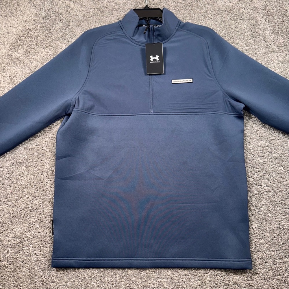 Under Armour UA Drive Pro Hybrid Half Zip Golf Pullover Mens Blue Medium NEW